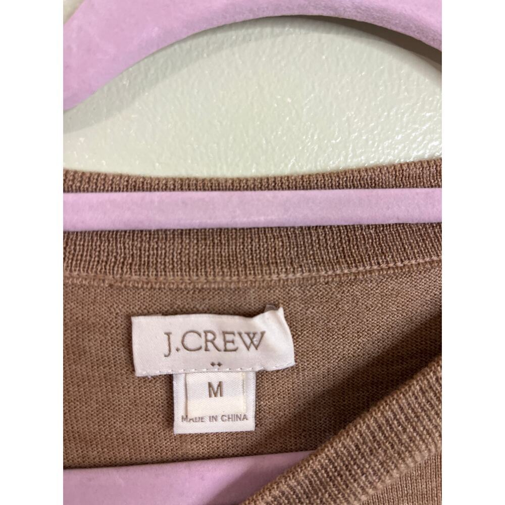 J.Crew Merino Wool Striped Sweater neutral color-way, 3/4 sleeves, size medium - Picture 3 of 10